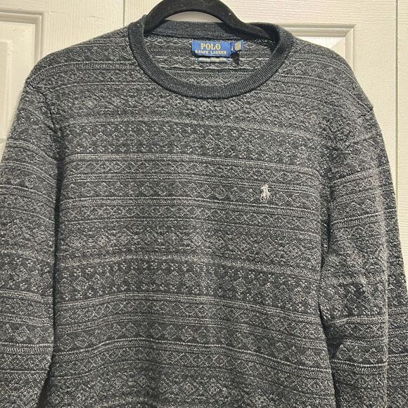 Polo Ralph Lauren Gray Wool Sweater, Size Large - Picture 2 of 8
